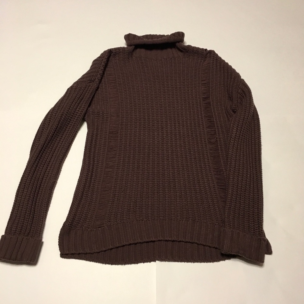 Supplies Woven Distressed Sz Small Sweater Purple
